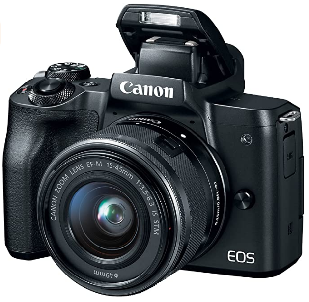 Canon EOS M50 Mirrorless Vlogging Camera Kit with EF-M 15-45mm lens, B...